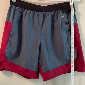 Maroon/grey shorts